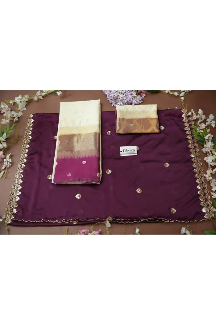 South Indian Festival Traditional Half Saree with Embroidered Blouse & Dupatta Adhira - Image 93