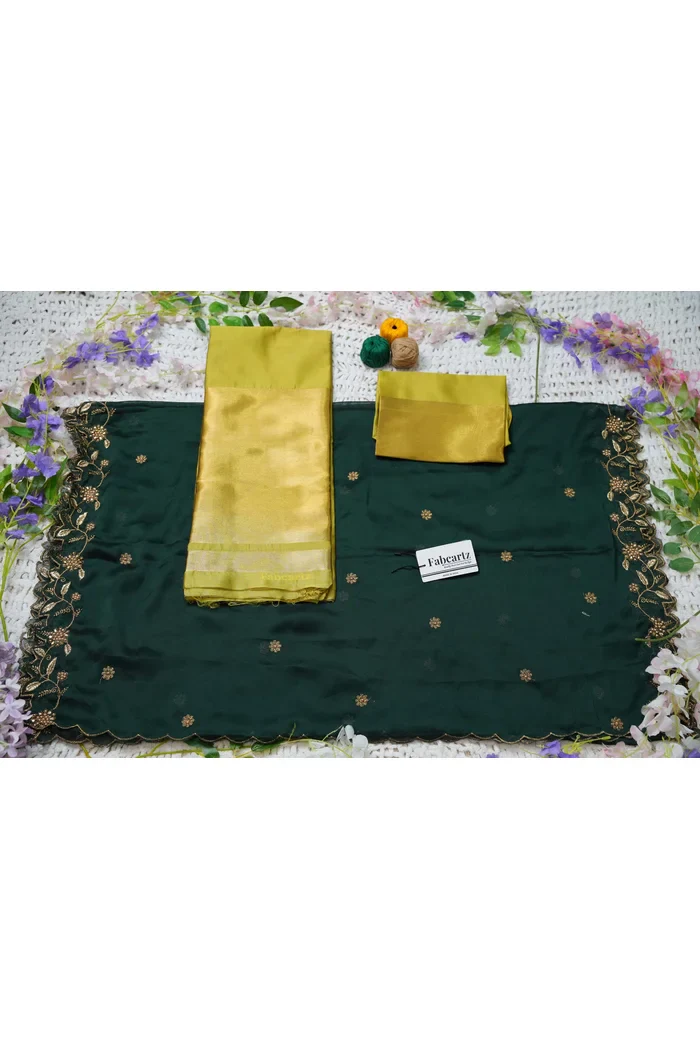 Women's Woven Design zari work Half Saree with Handwork Blouse and Dupatta Aghora - Image 102