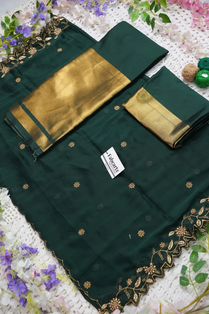 Women's Woven Design zari work Half Saree with Handwork Blouse and Dupatta Aghora - Image 108