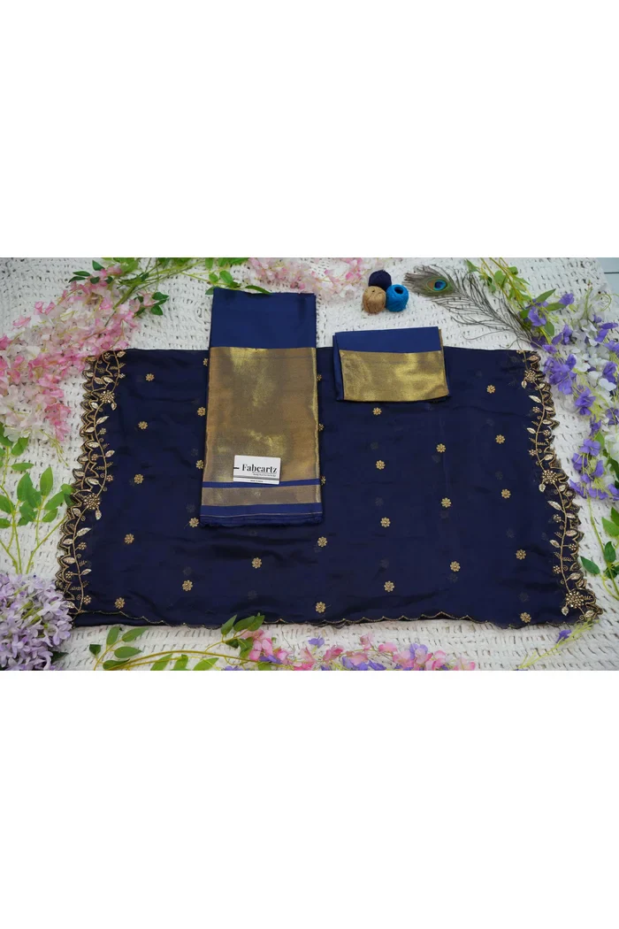 Women's Woven Design zari work Half Saree with Handwork Blouse and Dupatta Aghora - Image 125