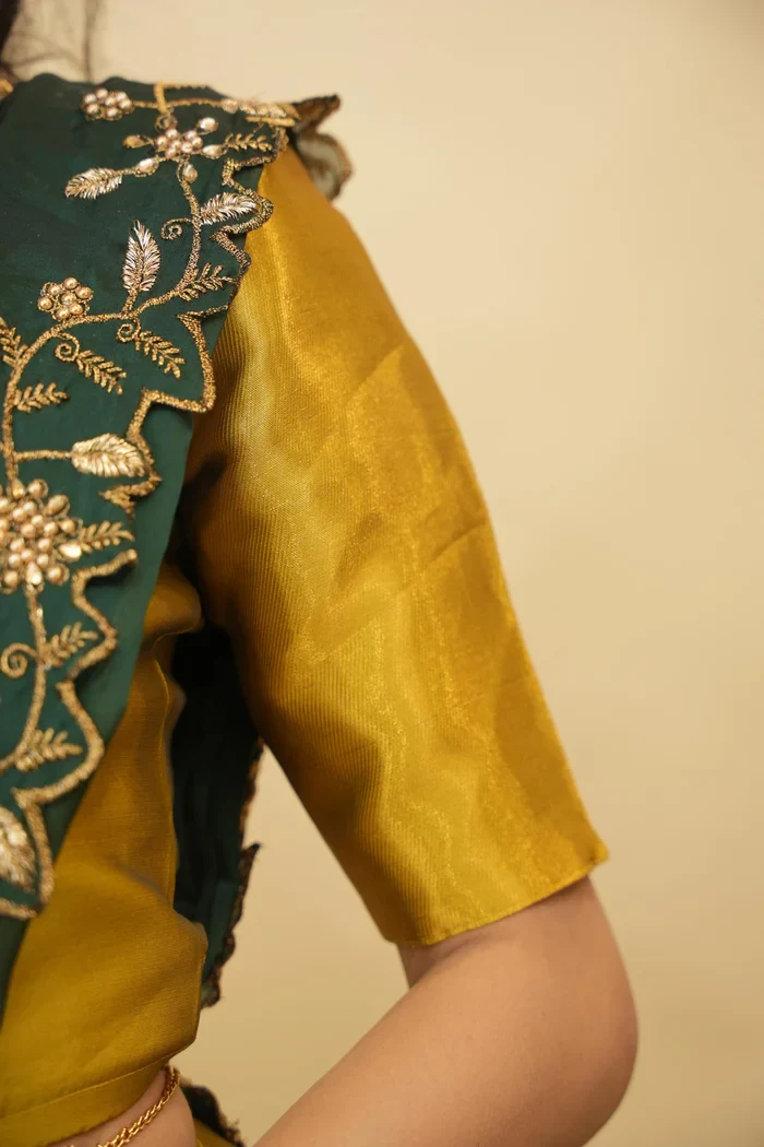Women's Woven Design zari work Half Saree with Handwork Blouse and Dupatta Aghora - Image 38