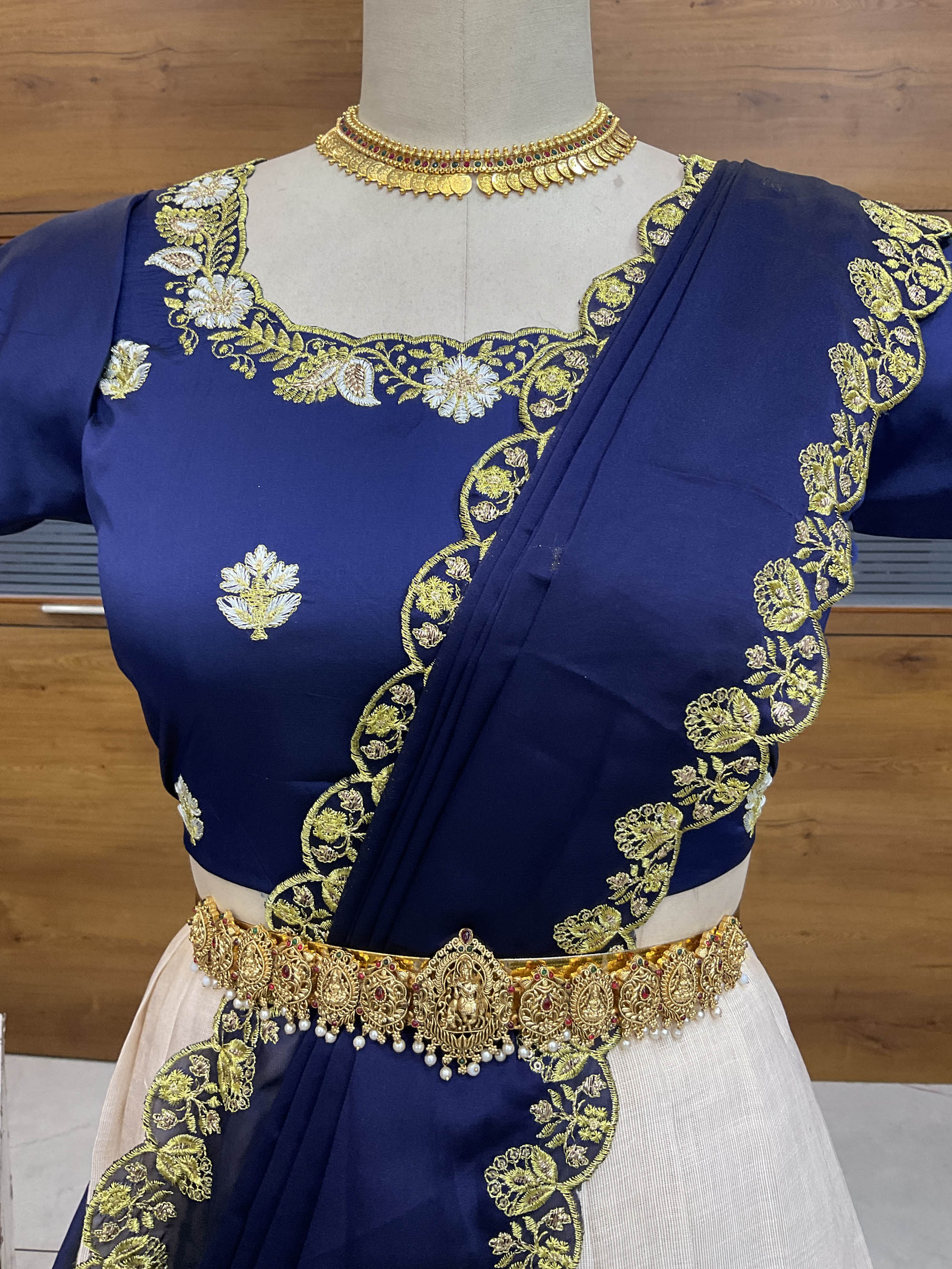 South Indian Festival Traditional Half Saree with Embroidered Blouse & Dupatta Amalkaya - Image 15