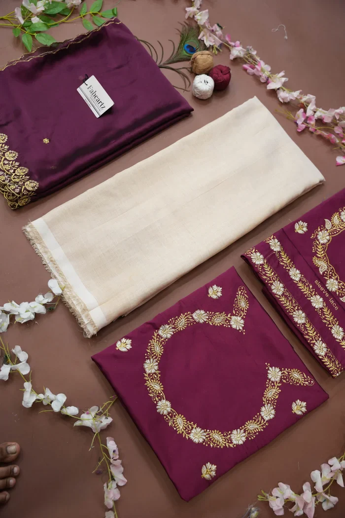 South Indian Festival Traditional Half Saree with Embroidered Blouse & Dupatta Amalkaya - Image 24