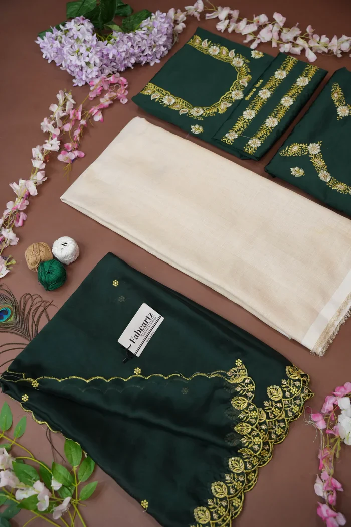South Indian Festival Traditional Half Saree with Embroidered Blouse & Dupatta Amalkaya - Image 32