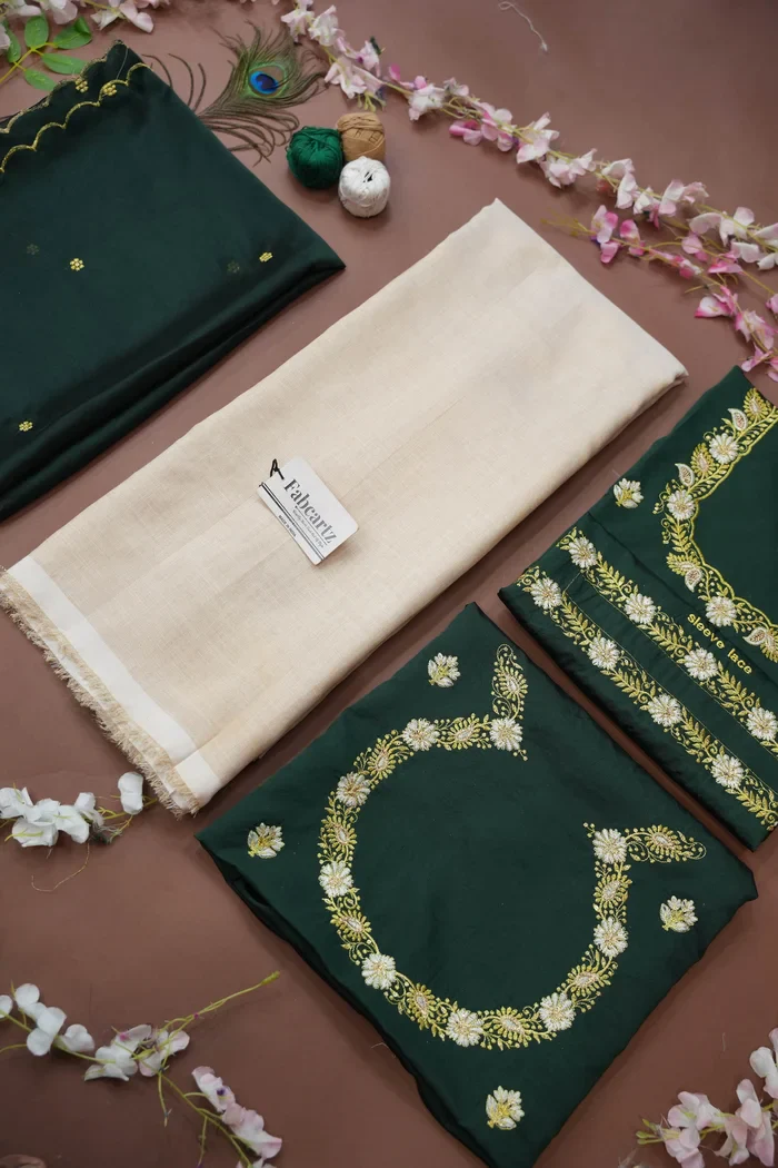 South Indian Festival Traditional Half Saree with Embroidered Blouse & Dupatta Amalkaya - Image 33