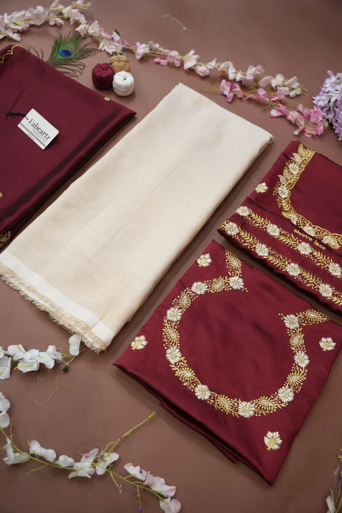 South Indian Festival Traditional Half Saree with Embroidered Blouse & Dupatta Amalkaya - Image 42