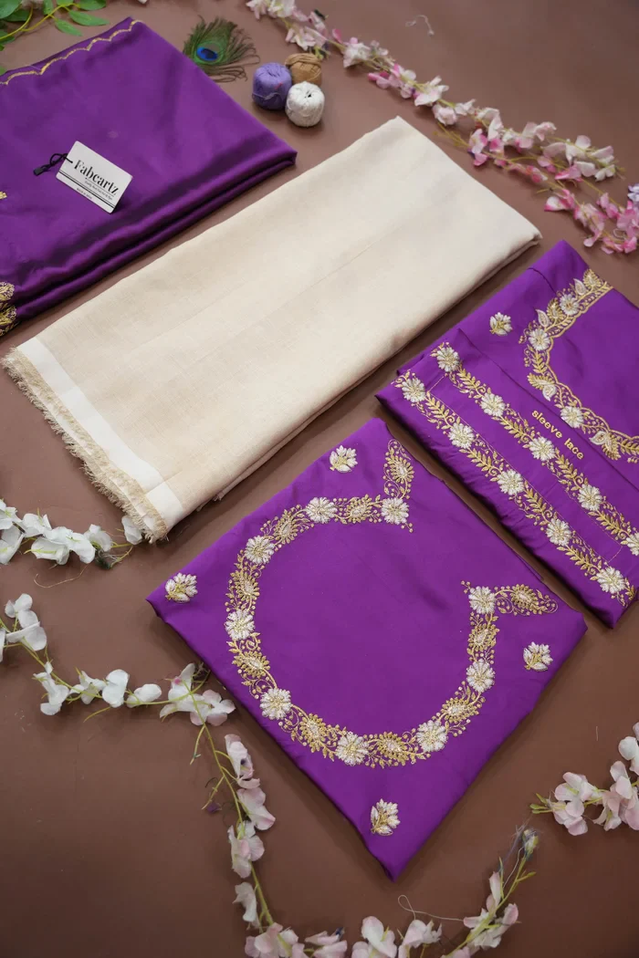 South Indian Festival Traditional Half Saree with Embroidered Blouse & Dupatta Amalkaya - Image 60