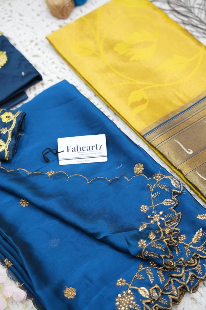 Women's Woven Design zari work Half Saree with Handwork Blouse and Dupatta Aparna - Image 65