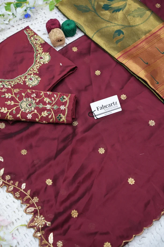 Women's Woven Design zari work Half Saree with Handwork Blouse and Dupatta Aparna - Image 53