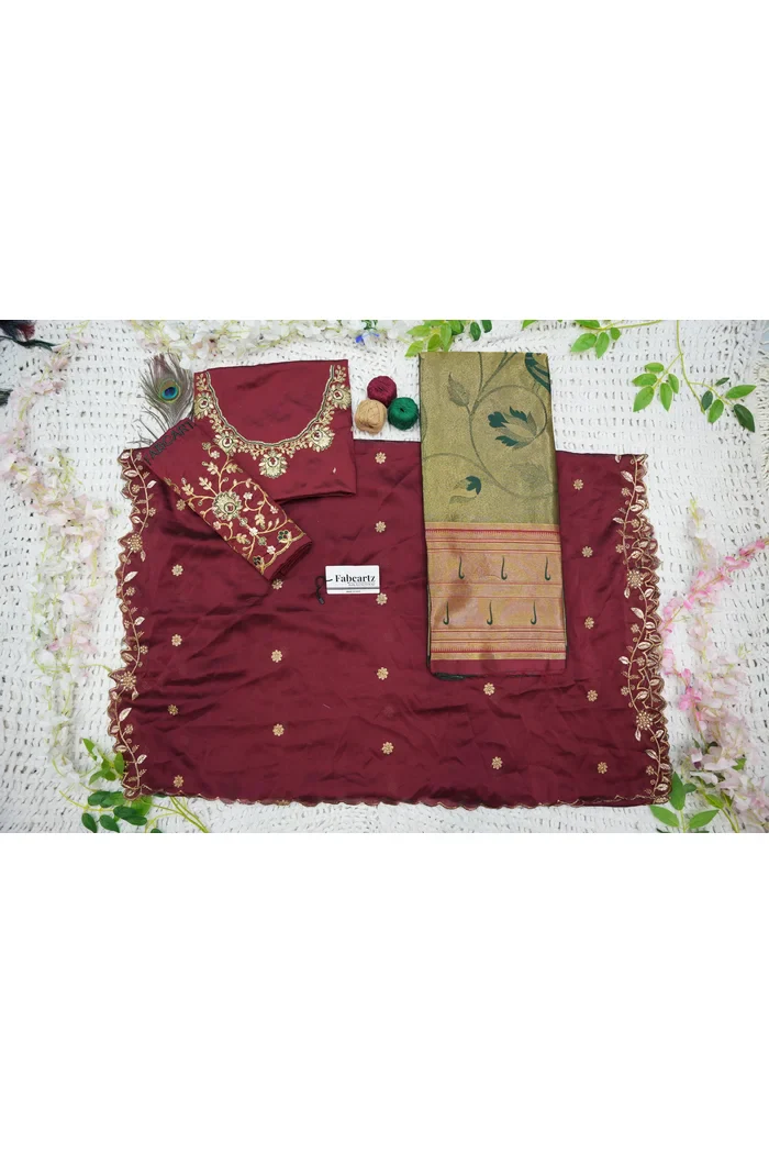 Women's Woven Design zari work Half Saree with Handwork Blouse and Dupatta Aparna - Image 54