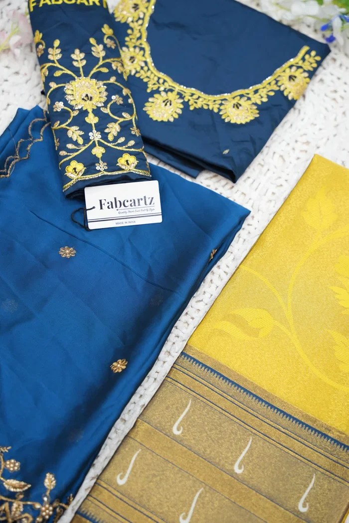 Women's Woven Design zari work Half Saree with Handwork Blouse and Dupatta Aparna - Image 62