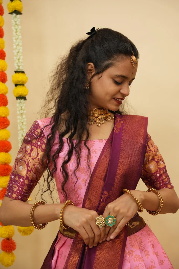 South Indian Traditional Half Saree For Women's Arundhati - Image 7