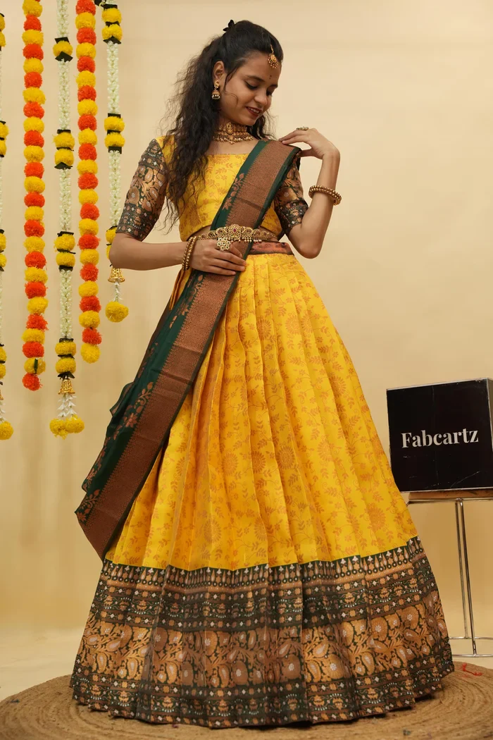 South Indian Traditional Half Saree For Women's Arundhati - Image 8