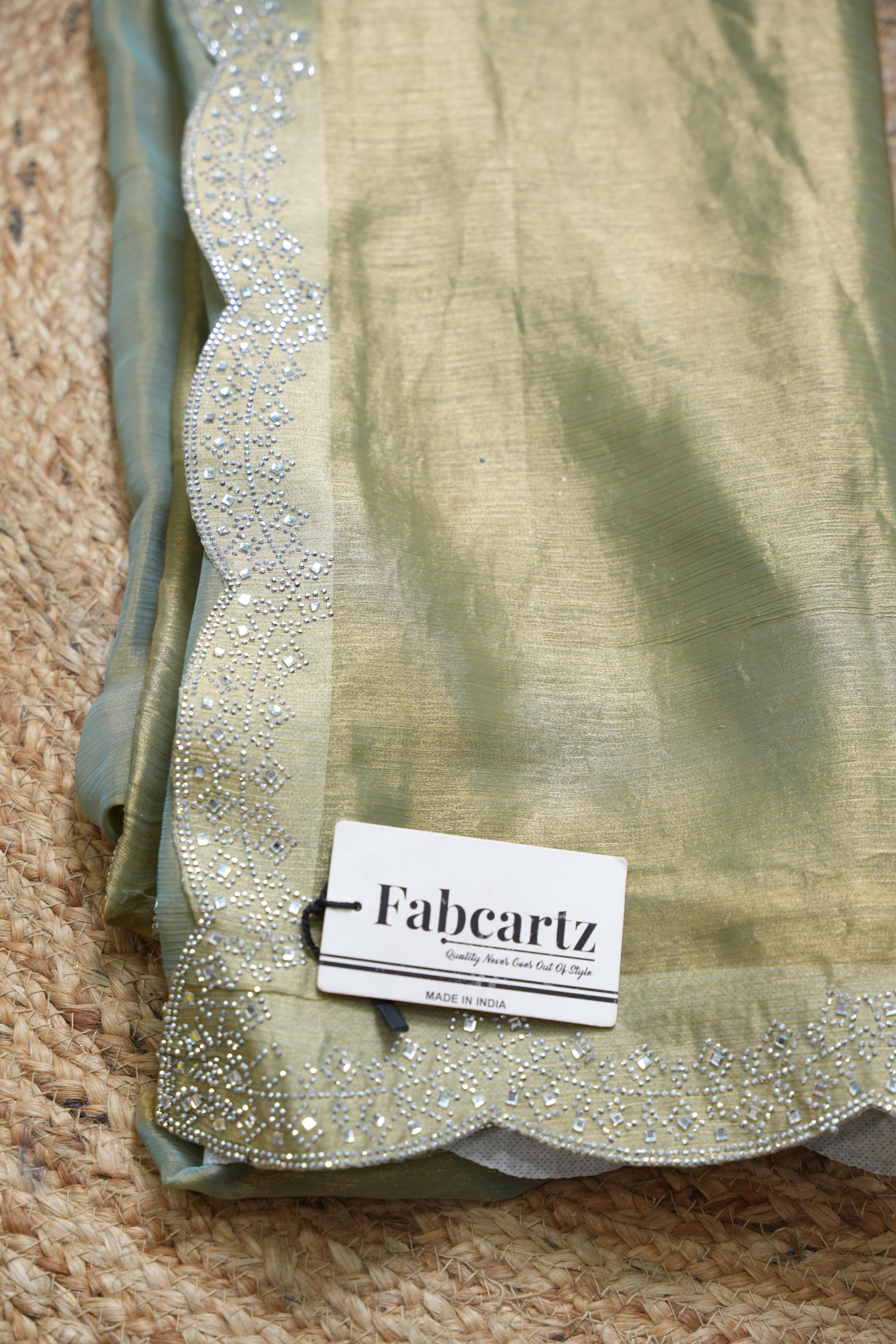 Beautiful Diamond Work Rangoli Silk Saree for Women Ramyaa - Image 16