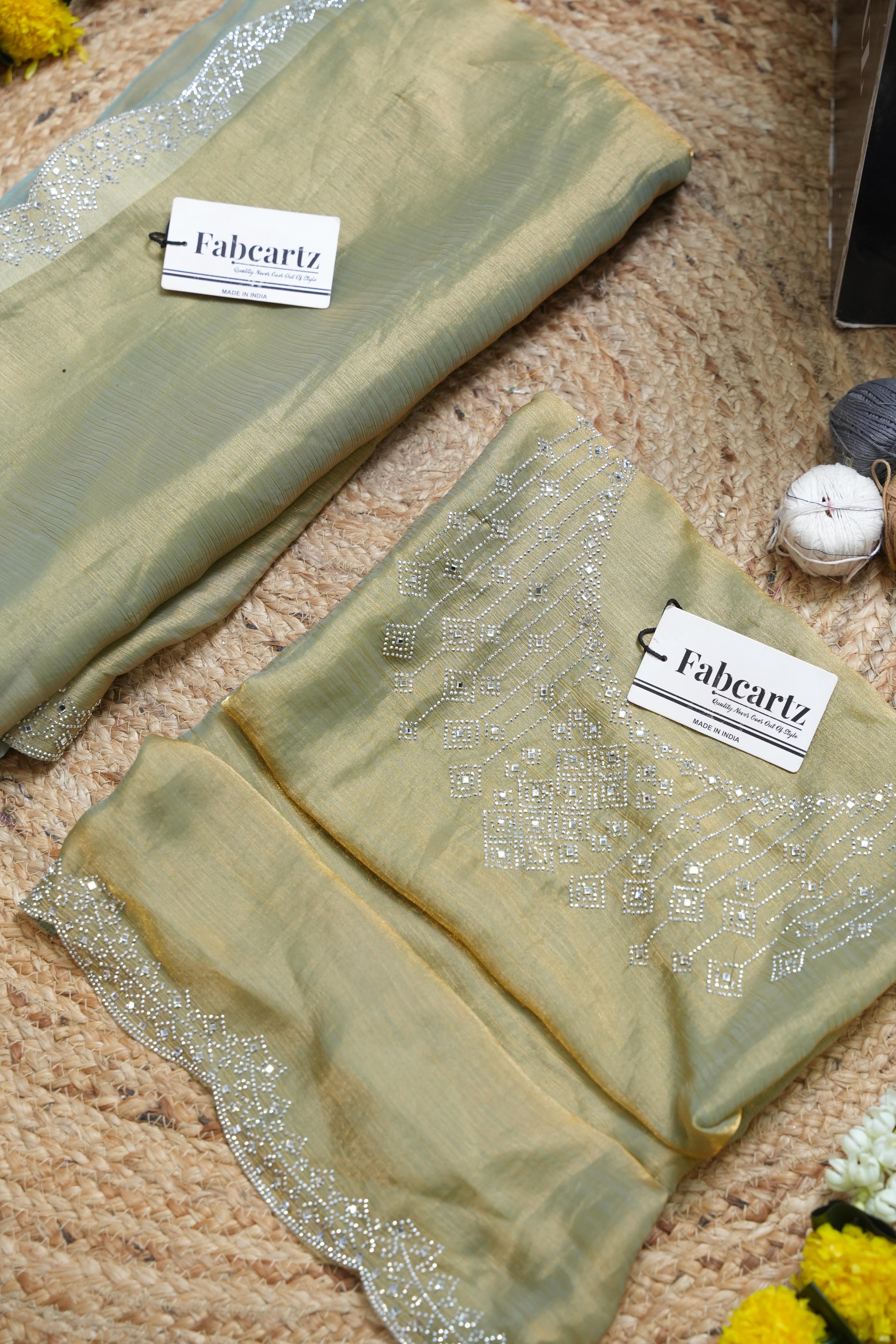Beautiful Diamond Work Rangoli Silk Saree for Women Ramyaa - Image 17