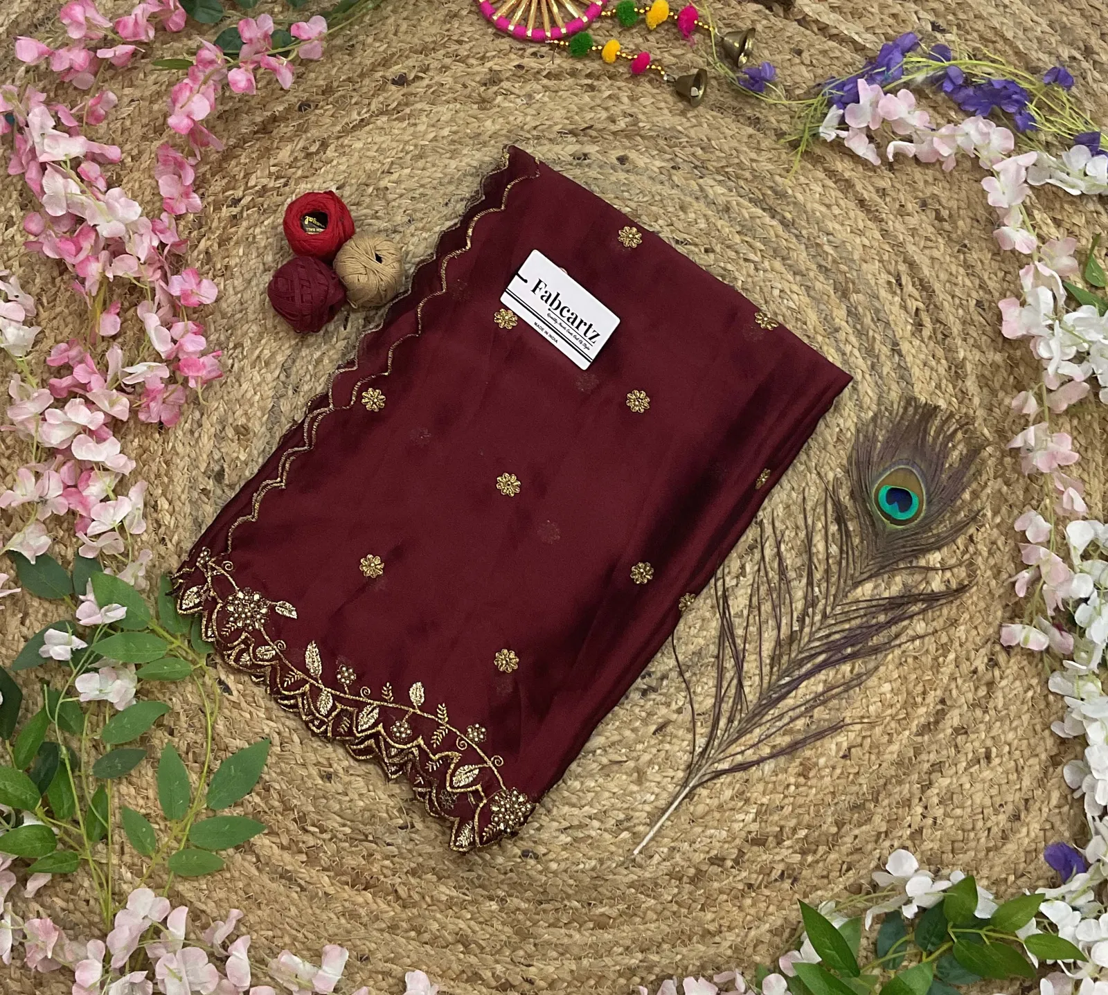 Beautiful Embroidery & Beads work Rangoli Dupatta for women | Only Dupatta RangoliDup - Image 11