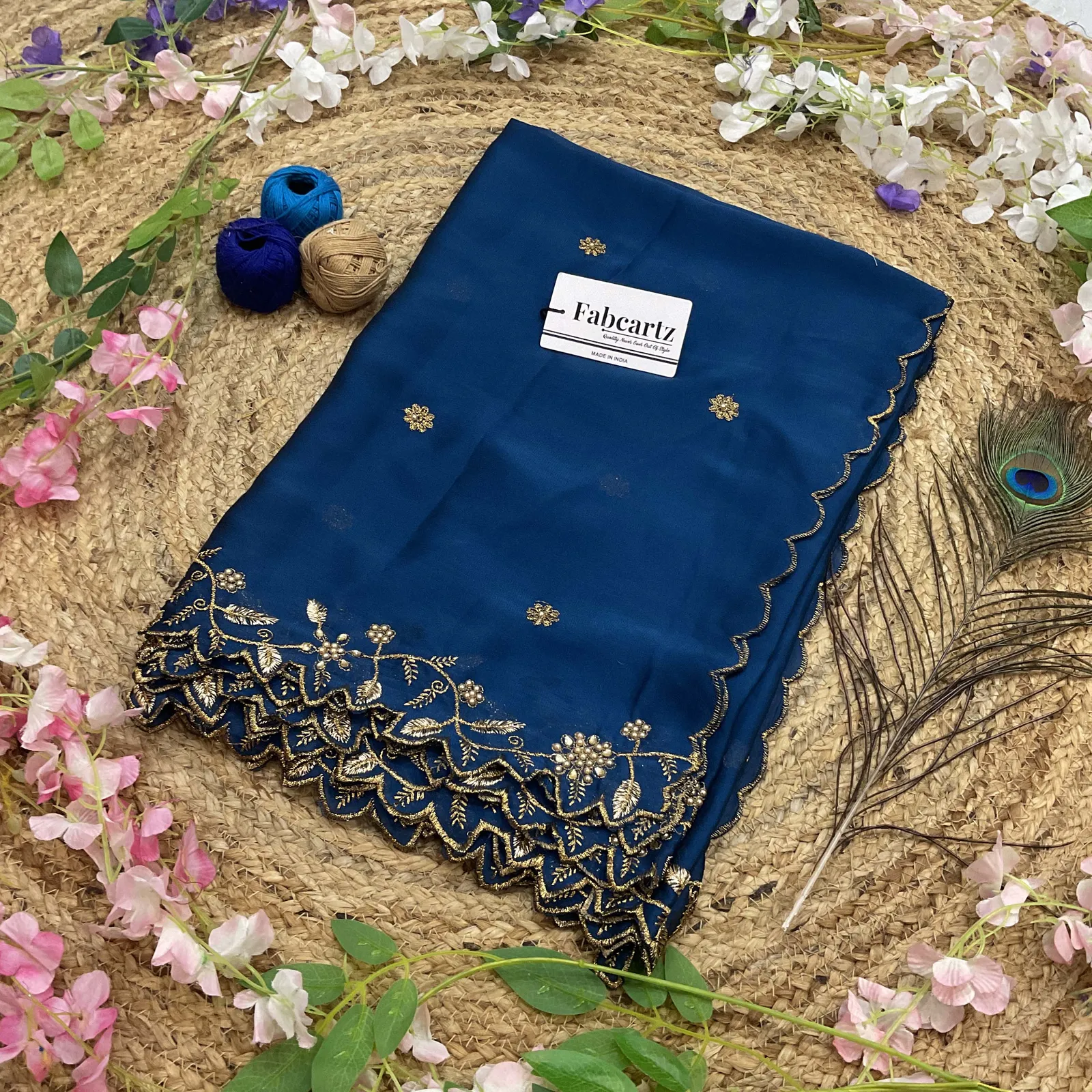 Beautiful Embroidery & Beads work Rangoli Dupatta for women | Only Dupatta RangoliDup - Image 15