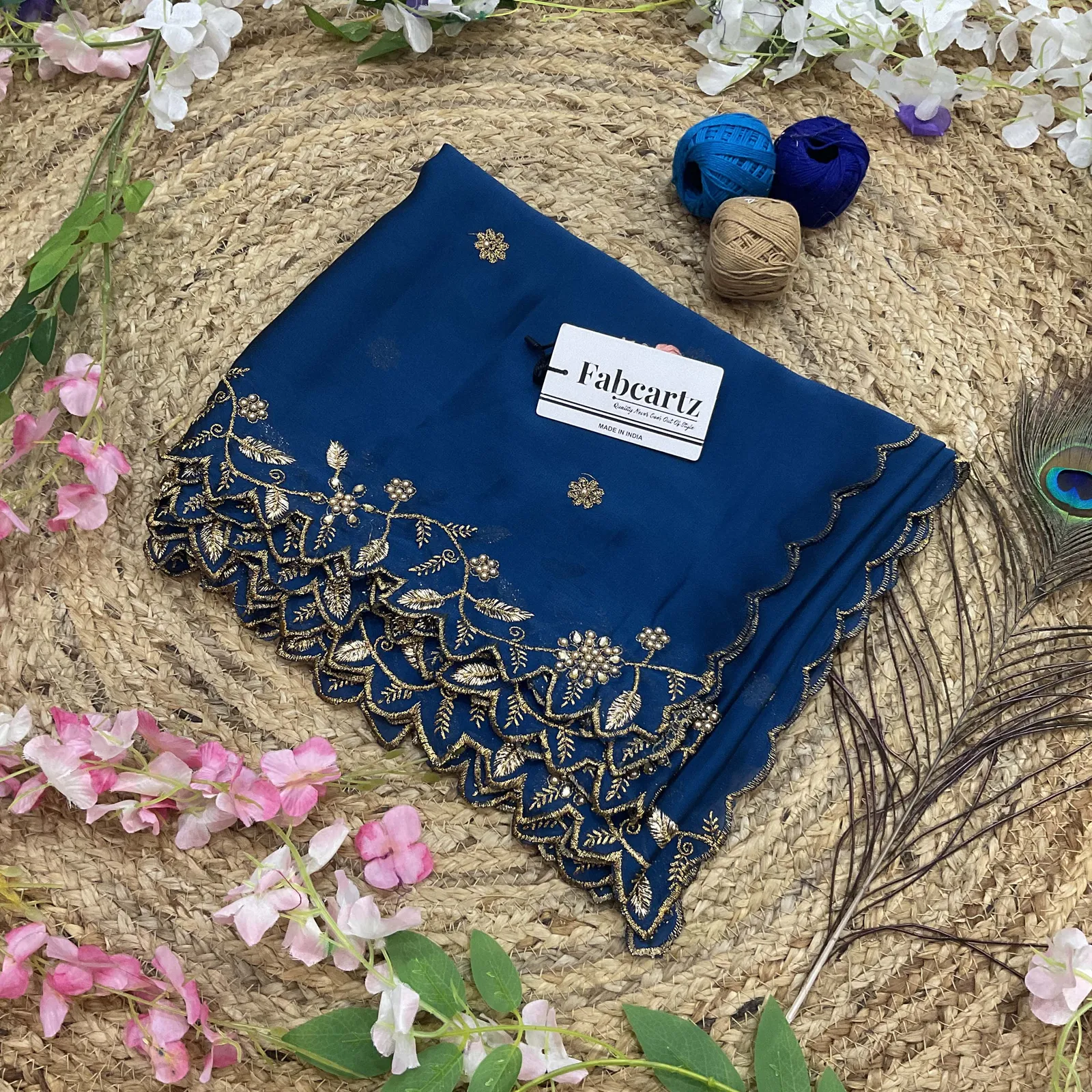 Beautiful Embroidery & Beads work Rangoli Dupatta for women | Only Dupatta RangoliDup - Image 18