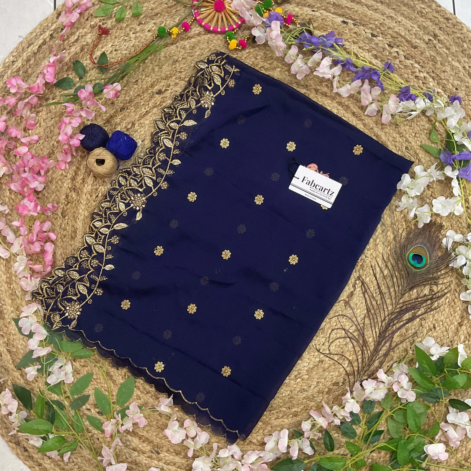 Beautiful Embroidery & Beads work Rangoli Dupatta for women | Only Dupatta RangoliDup - Image 22