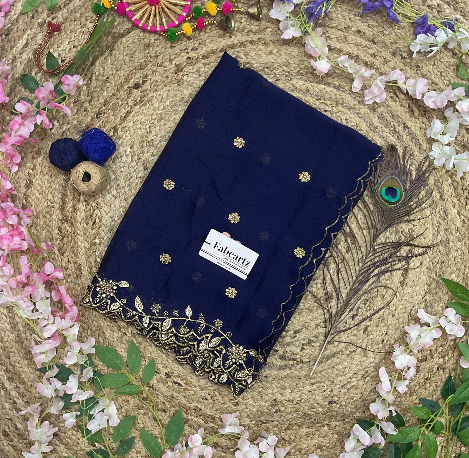 Beautiful Embroidery & Beads work Rangoli Dupatta for women | Only Dupatta RangoliDup - Image 23