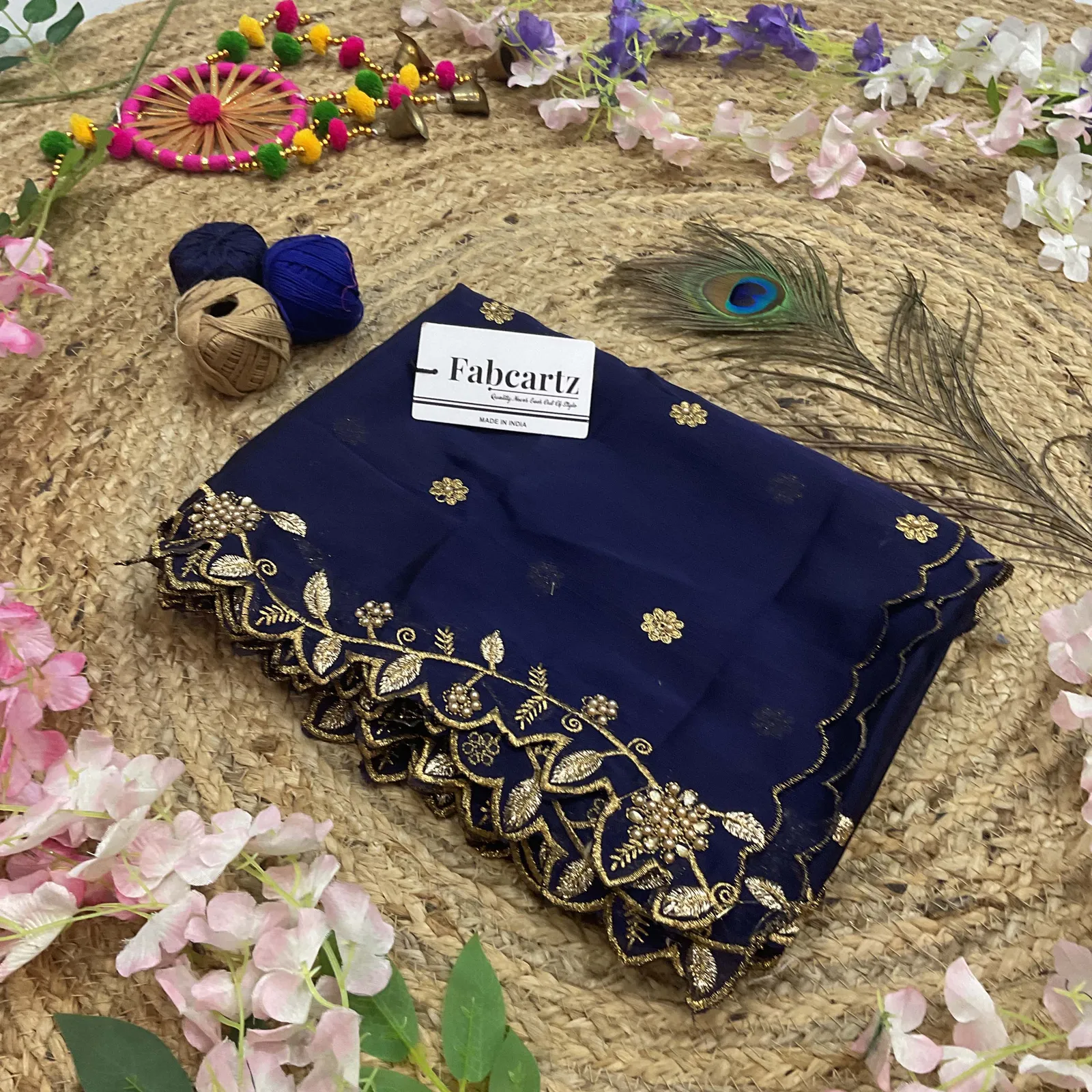 Beautiful Embroidery & Beads work Rangoli Dupatta for women | Only Dupatta RangoliDup - Image 24