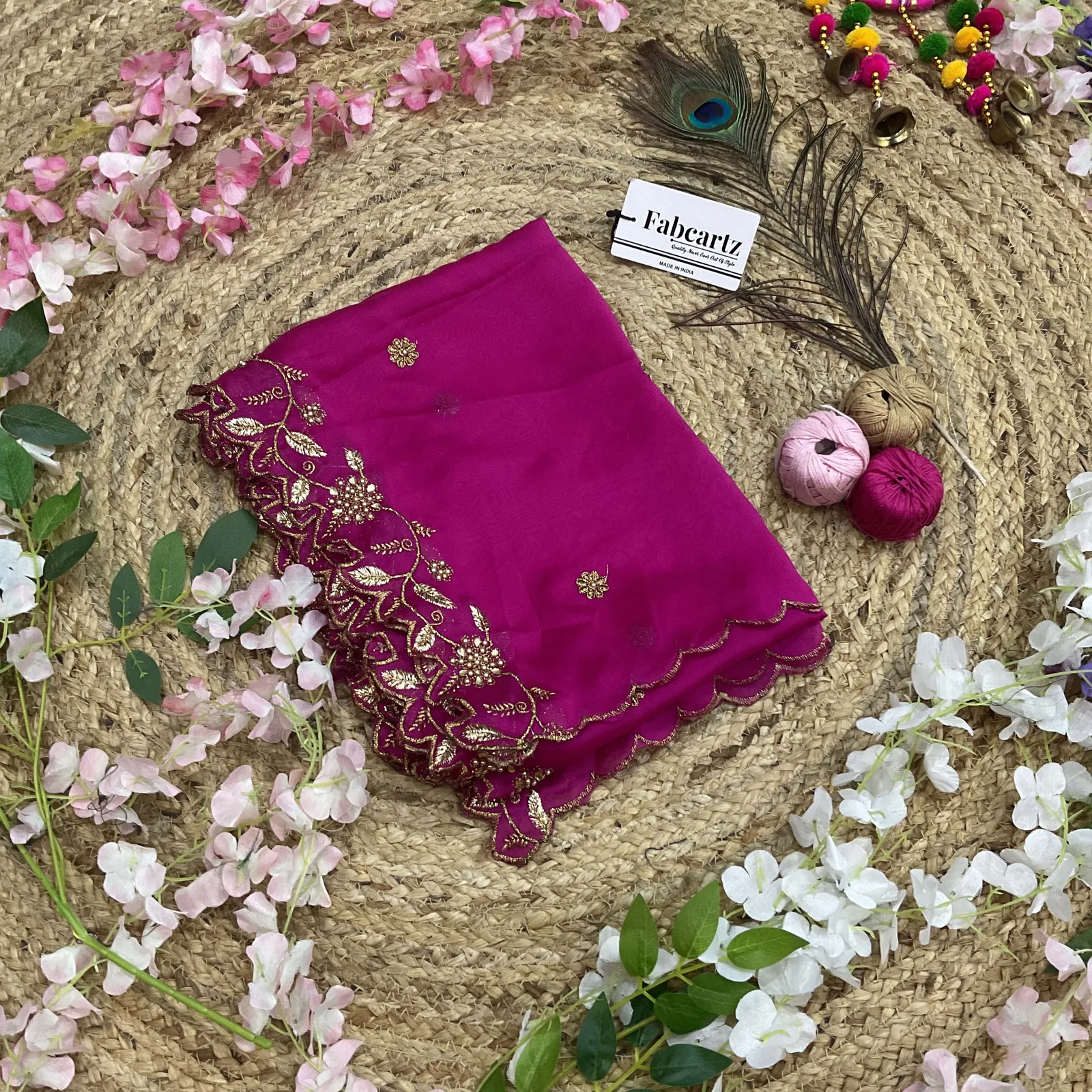 Beautiful Embroidery & Beads work Rangoli Dupatta for women | Only Dupatta RangoliDup - Image 25