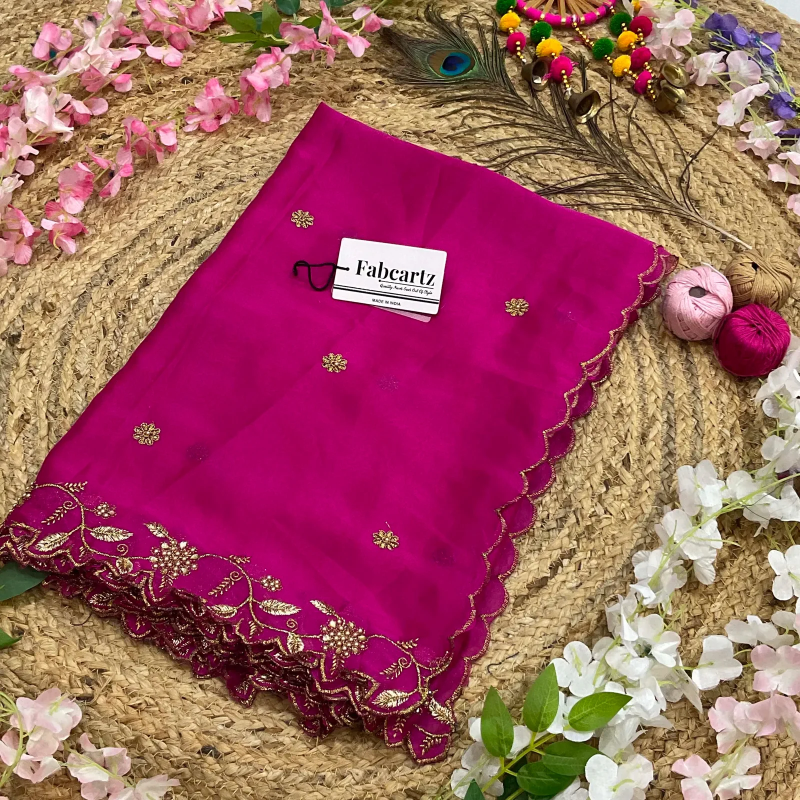 Beautiful Embroidery & Beads work Rangoli Dupatta for women | Only Dupatta RangoliDup - Image 27