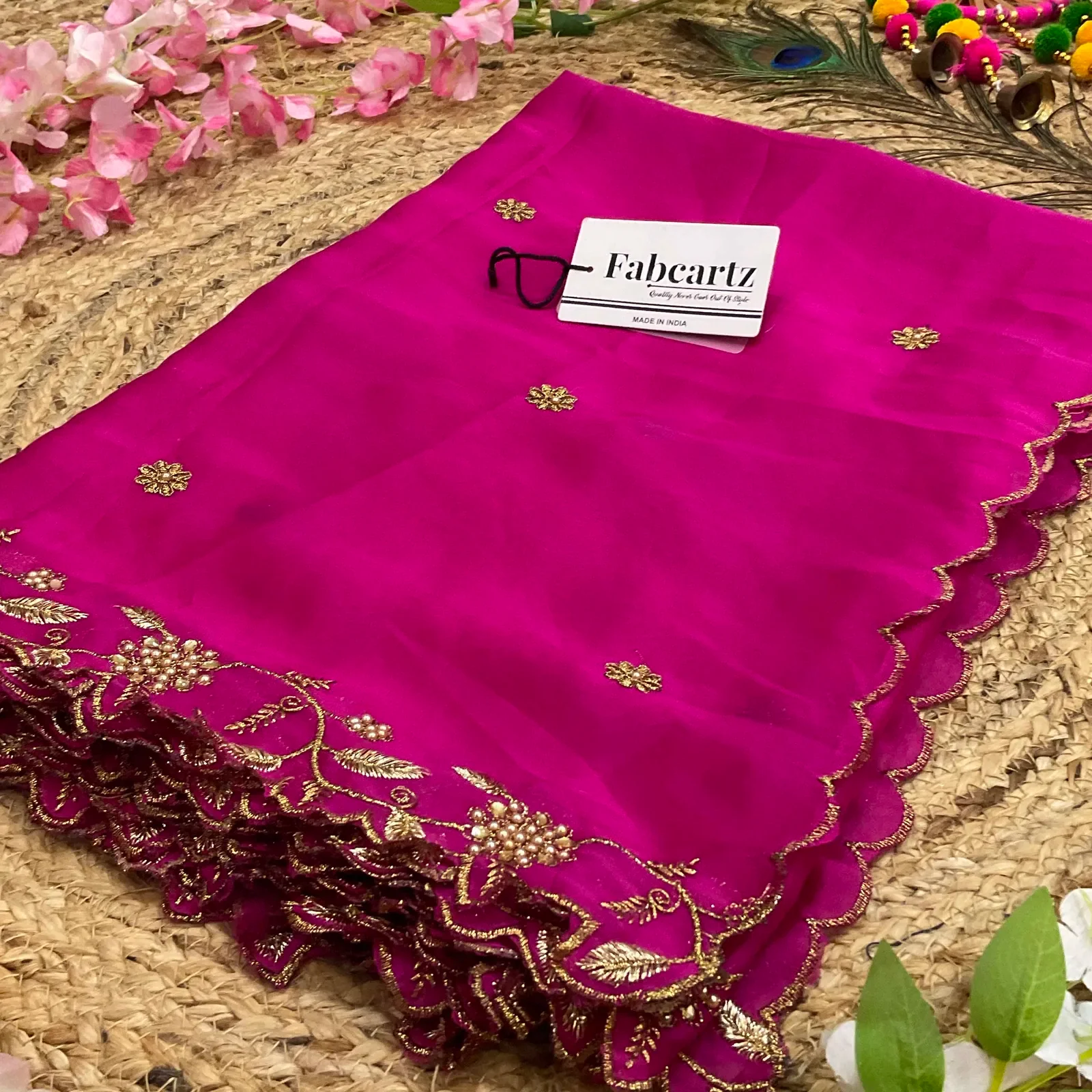 Beautiful Embroidery & Beads work Rangoli Dupatta for women | Only Dupatta RangoliDup - Image 28