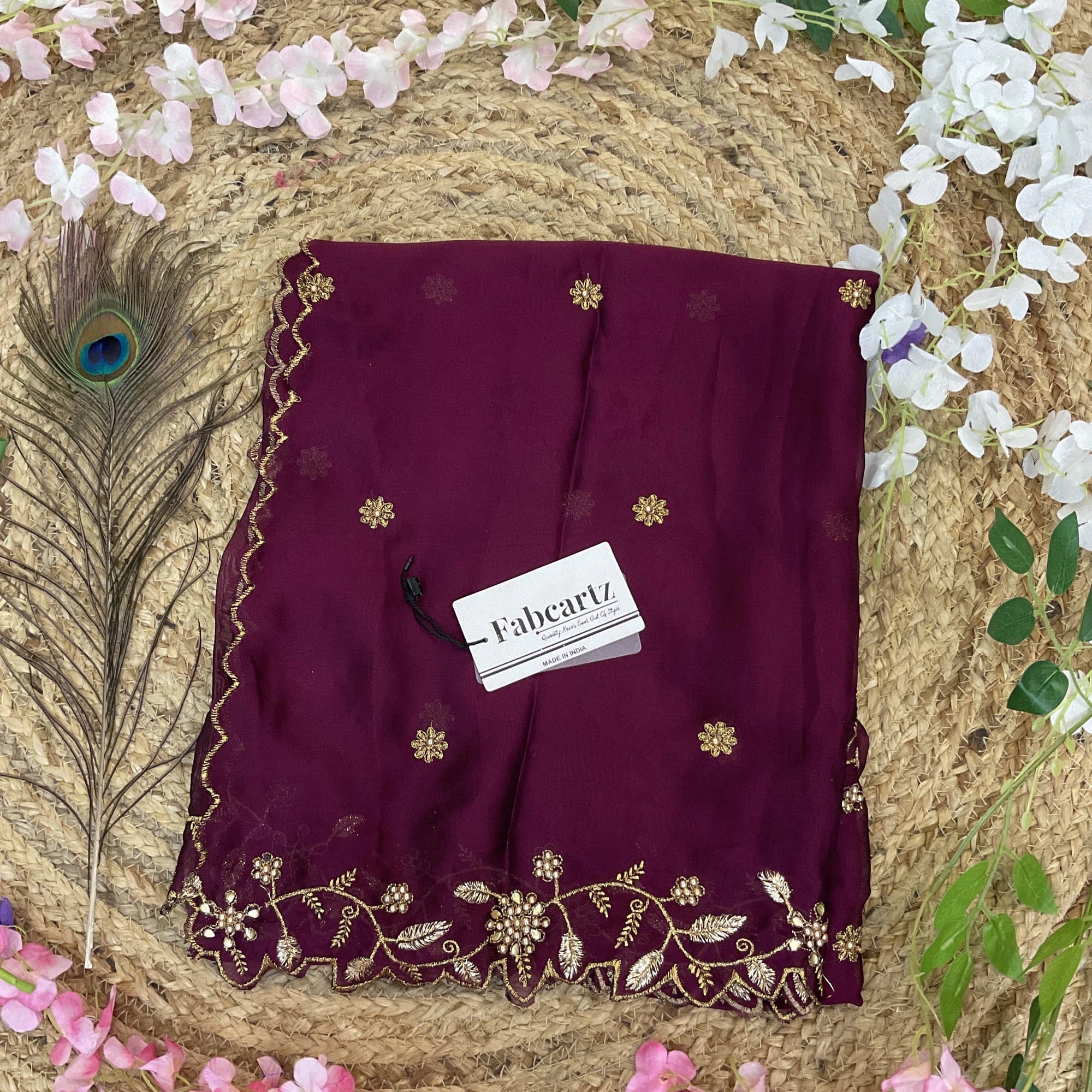 Beautiful Embroidery & Beads work Rangoli Dupatta for women | Only Dupatta RangoliDup - Image 31