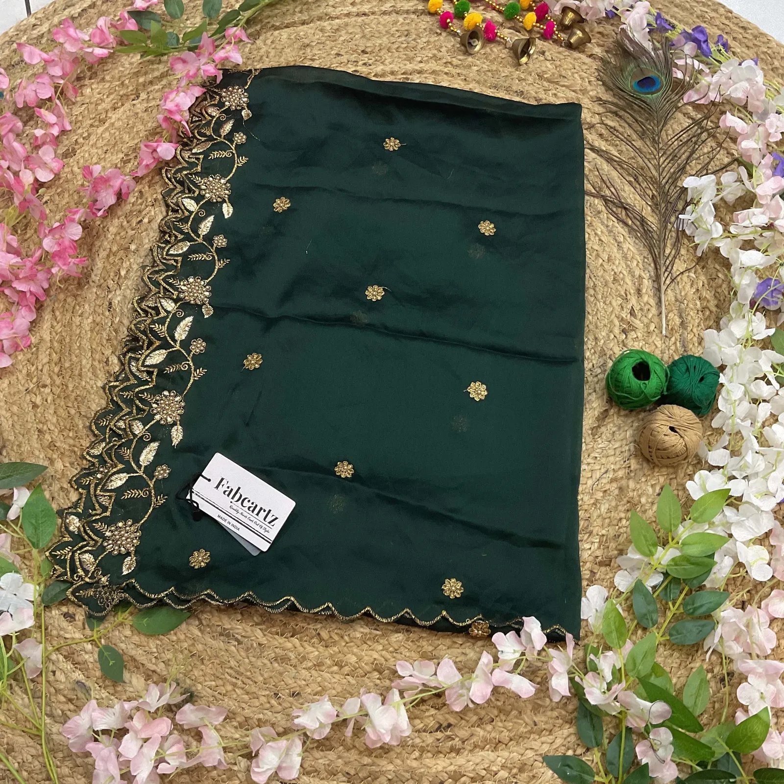 Beautiful Embroidery & Beads work Rangoli Dupatta for women | Only Dupatta RangoliDup - Image 5
