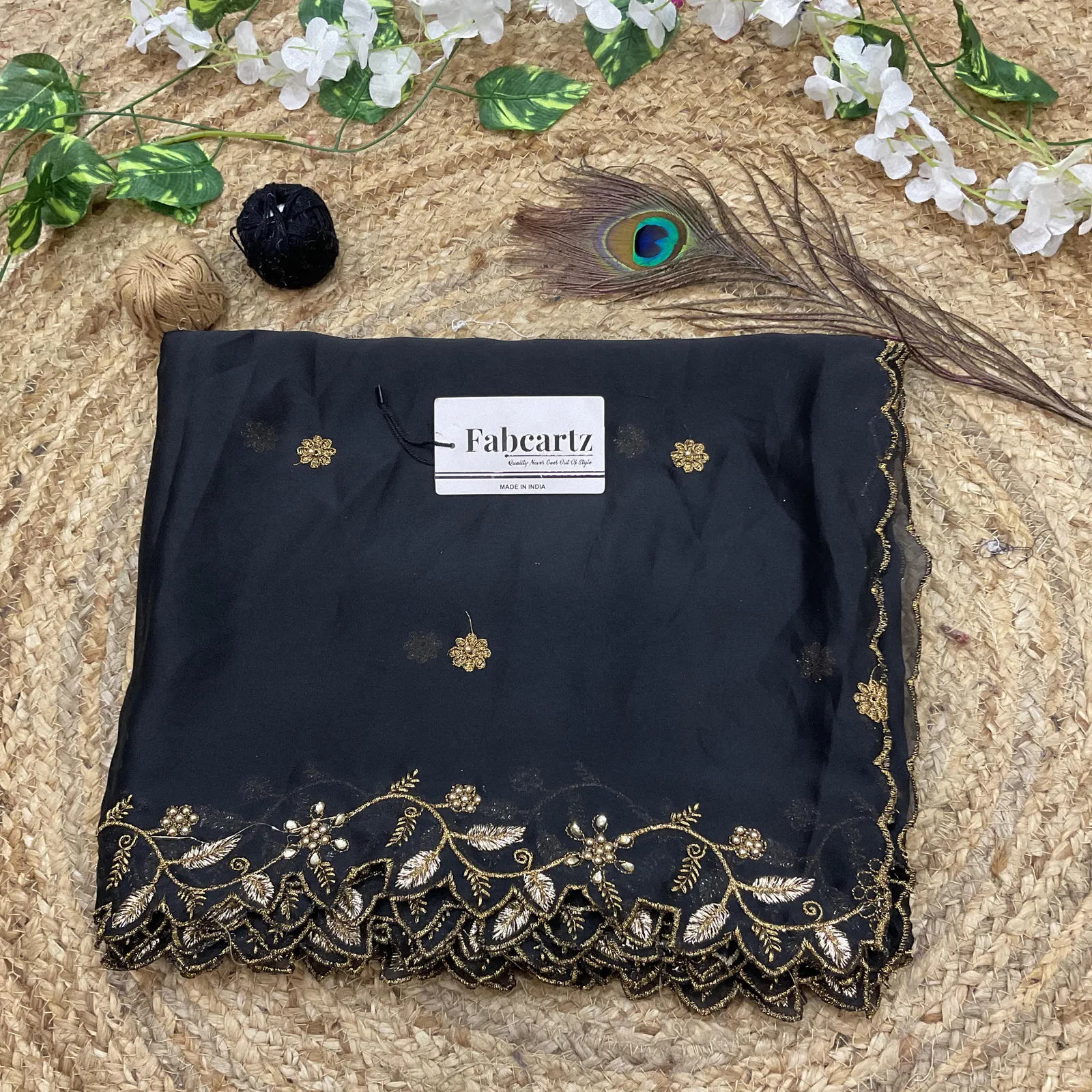 Beautiful Embroidery & Beads work Rangoli Dupatta for women | Only Dupatta RangoliDup - Image 8