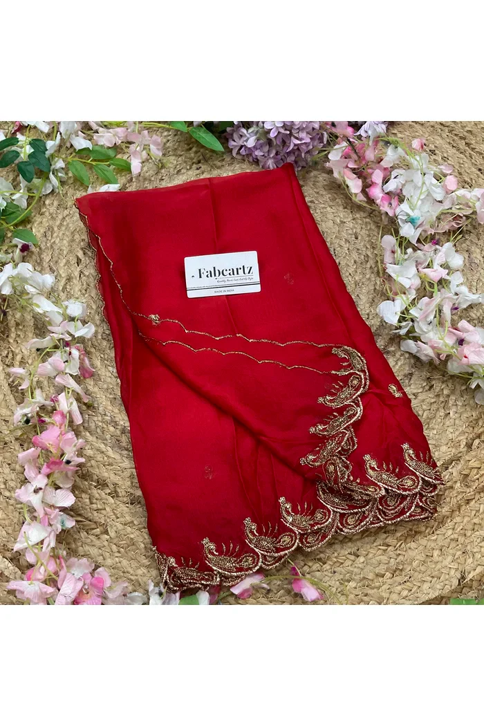 Beautiful Embroidery Rangoli Dupatta for women | Only Dupatta BadeMorwali Dup - Image 15
