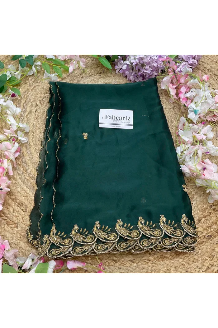 Beautiful Embroidery Rangoli Dupatta for women | Only Dupatta BadeMorwali Dup - Image 9
