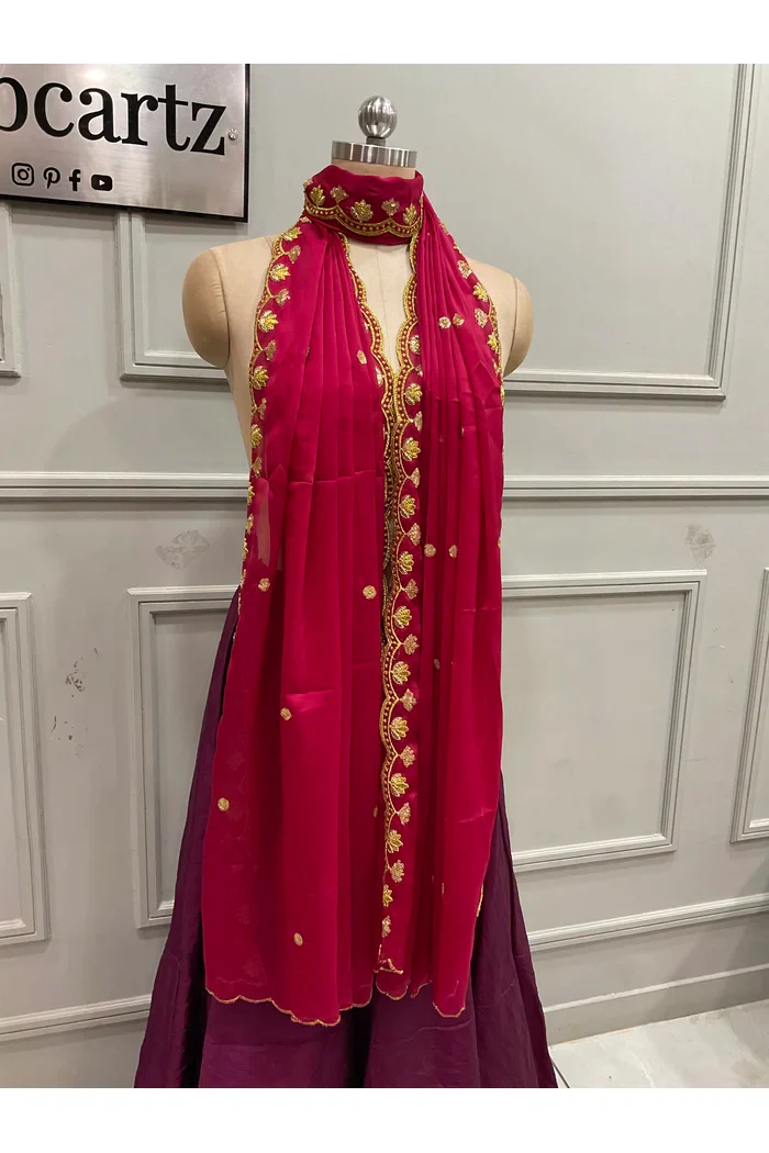 Beautiful Embroidery work Rangoli Dupatta for women | Only Dupatta Juhi Dup - Image 3