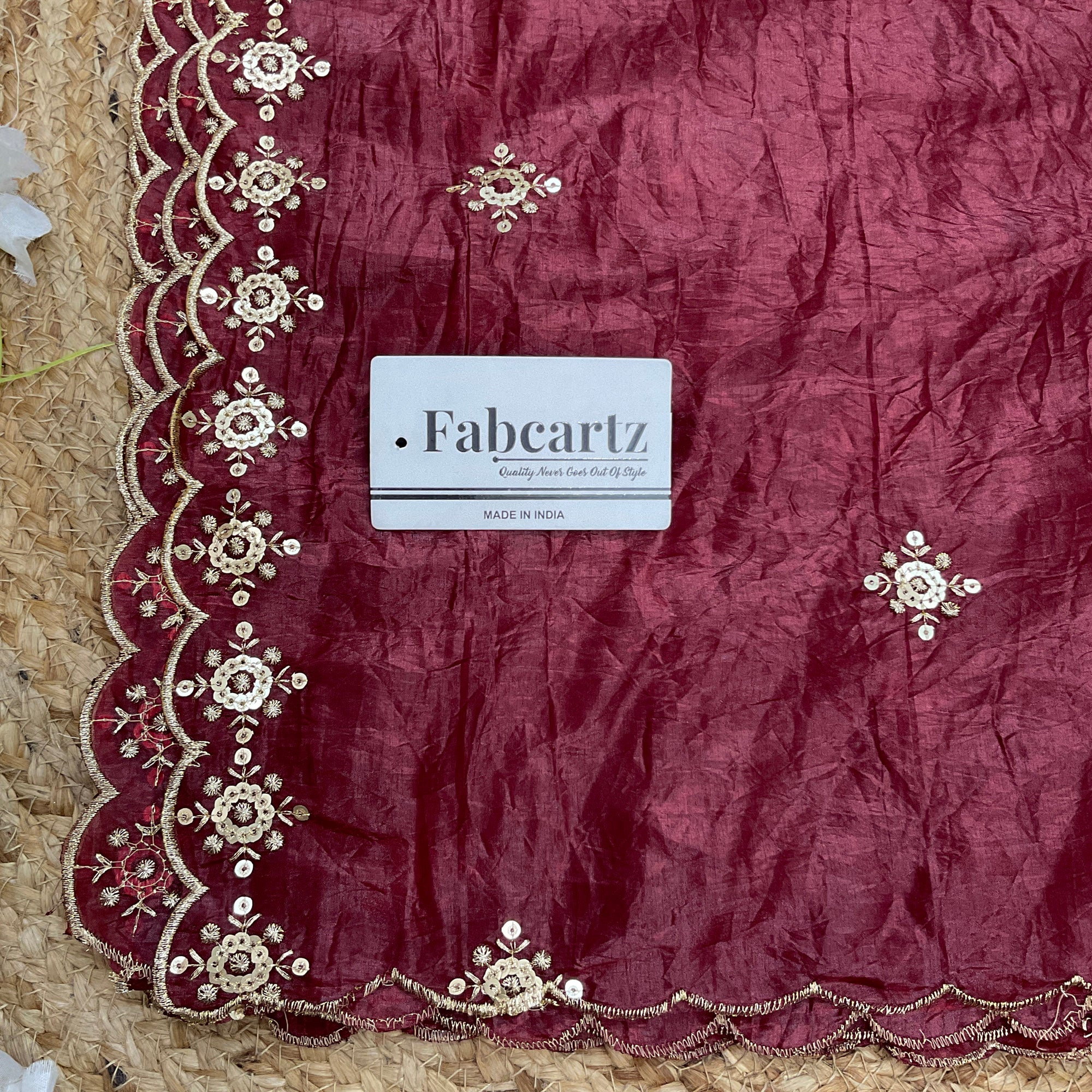 Beautiful Embroidery work & Gold Crush Dupatta for women | Only Dupatta Gold Crush Dup - Image 17