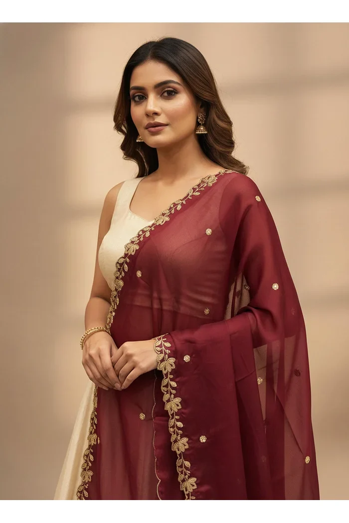 Beautiful Embroidery work Rangoli Dupatta for women | Only Dupatta BiliPatra Dup - Image 17