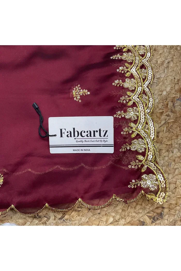 Beautiful Embroidery Work Rangoli Dupatta for women | Only Dupatta Veona Dup GT - Image 16