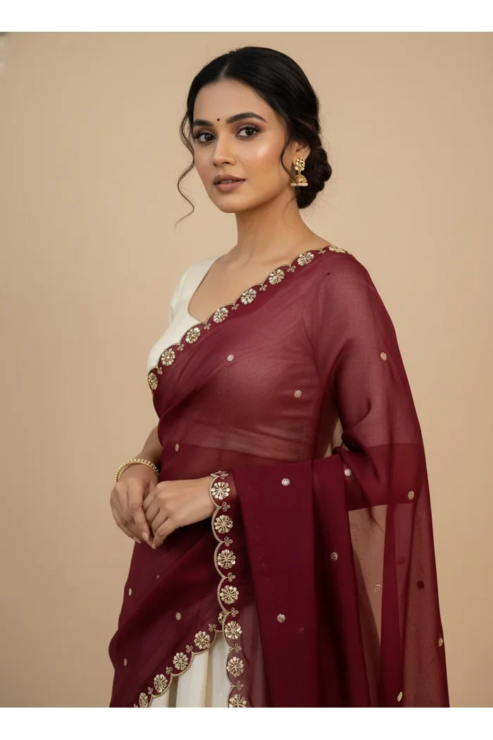 Beautiful Hand work and Beads work Rangoli Dupatta for women | Only Dupatta Dharani Dup - Image 16