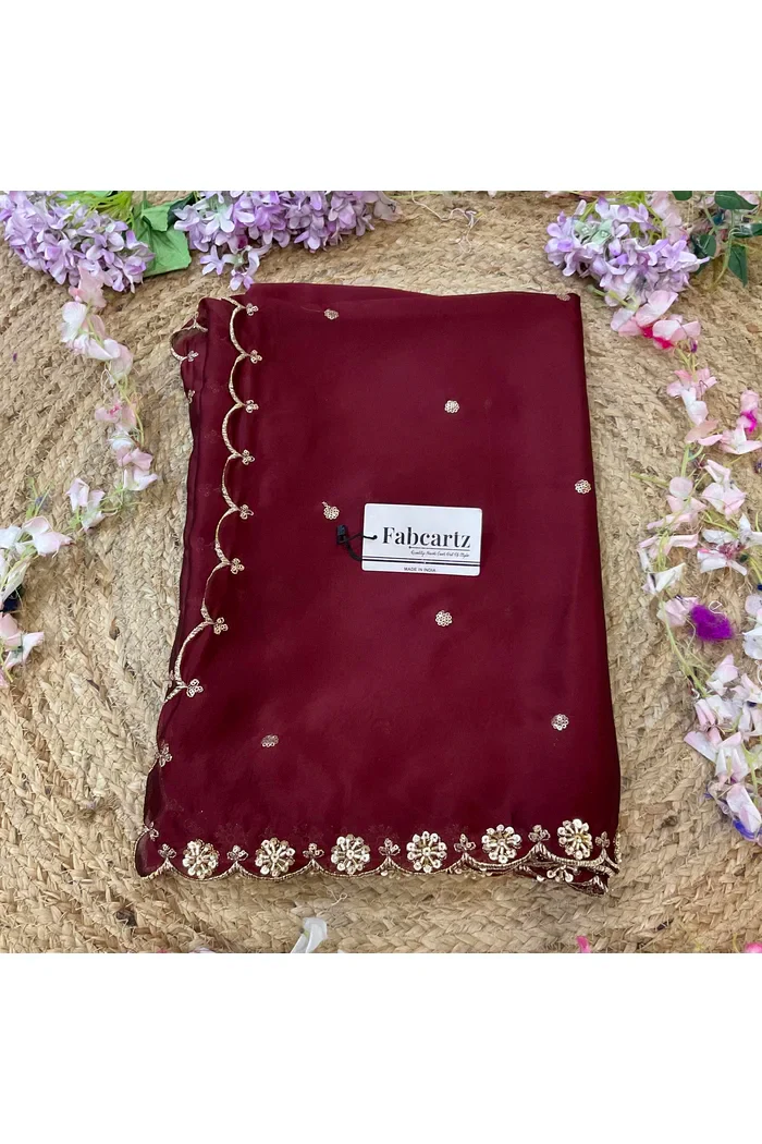 Beautiful Hand work and Beads work Rangoli Dupatta for women | Only Dupatta Dharani Dup - Image 17