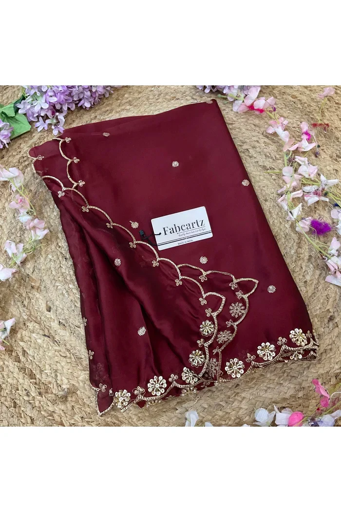 Beautiful Hand work and Beads work Rangoli Dupatta for women | Only Dupatta Dharani Dup - Image 19
