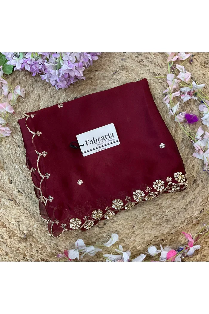 Beautiful Hand work and Beads work Rangoli Dupatta for women | Only Dupatta Dharani Dup - Image 22
