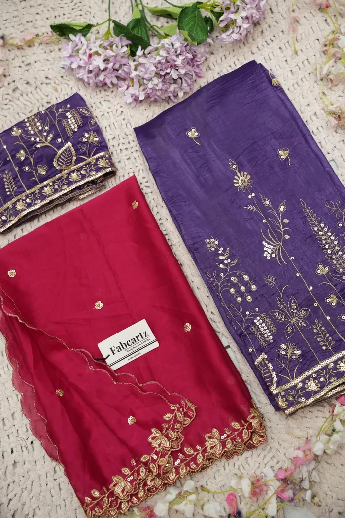 Beautiful South Indian Style Gold Crush Half Saree with Embroidery Blouse and Dupatta for Women | Chahana - Image 38