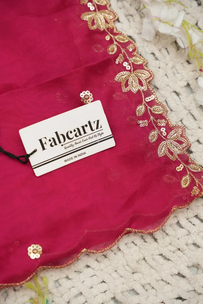 Beautiful South Indian Style Gold Crush Half Saree with Embroidery Blouse and Dupatta for Women | Chahana - Image 44
