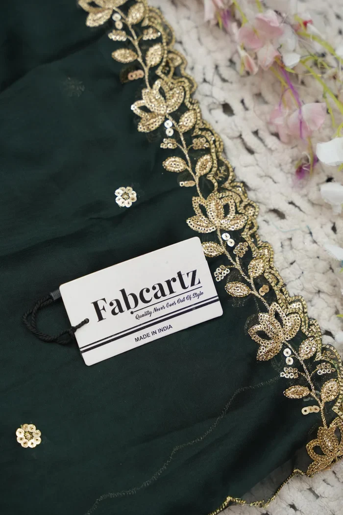 Beautiful South Indian Style Gold Crush Half Saree with Embroidery Blouse and Dupatta for Women | Chahana - Image 62
