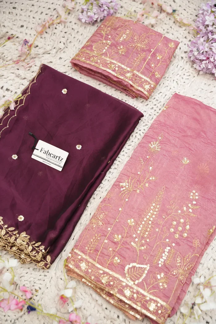 Beautiful South Indian Style Gold Crush Half Saree with Embroidery Blouse and Dupatta for Women | Chahana - Image 66