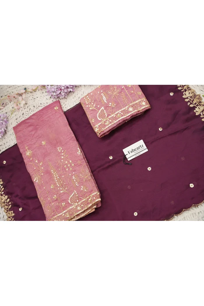 Beautiful South Indian Style Gold Crush Half Saree with Embroidery Blouse and Dupatta for Women | Chahana - Image 69
