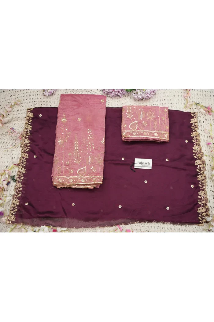 Beautiful South Indian Style Gold Crush Half Saree with Embroidery Blouse and Dupatta for Women | Chahana - Image 70
