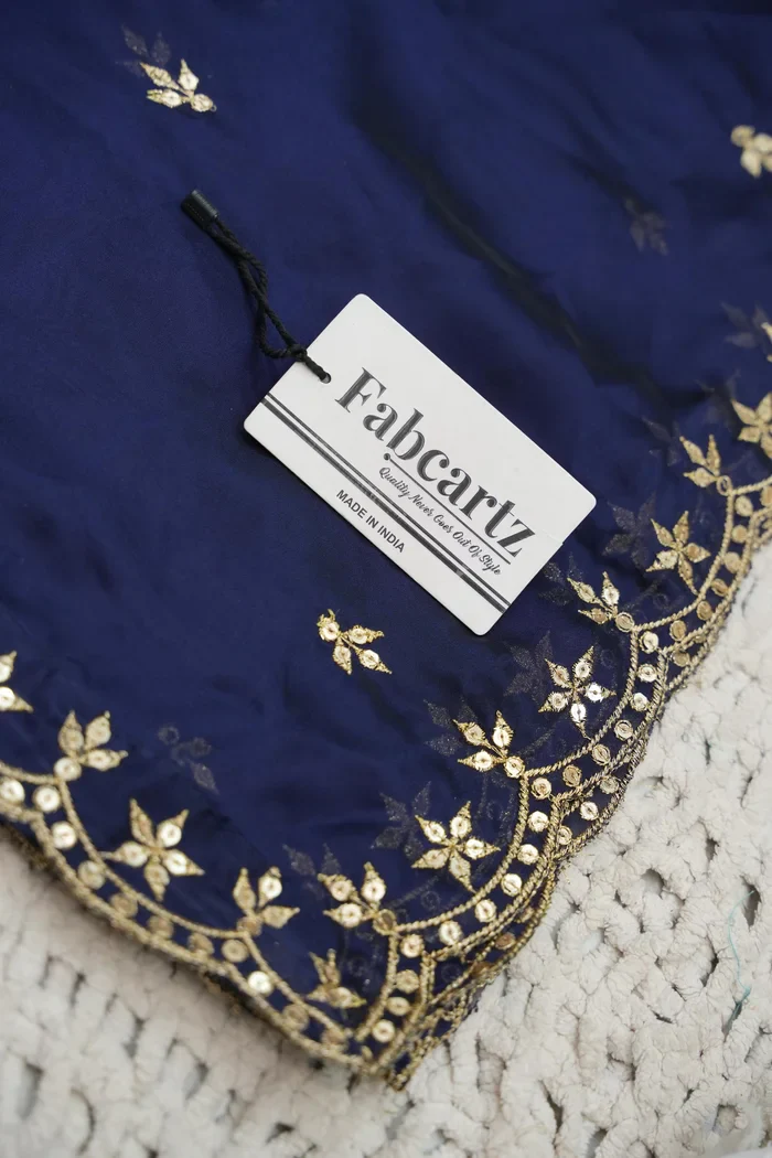 Beautiful South Indian Style Gold Crush Half Saree with Embroidery Blouse and Dupatta for Women | Krisa - Image 50