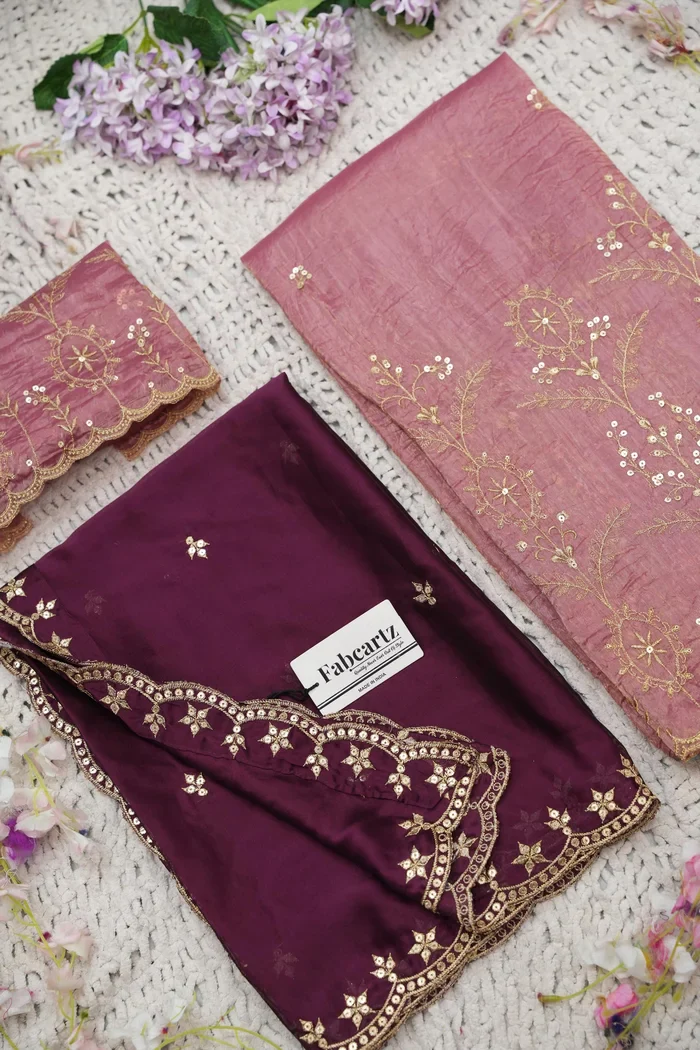 Beautiful South Indian Style Gold Crush Half Saree with Embroidery Blouse and Dupatta for Women | Krisa - Image 62