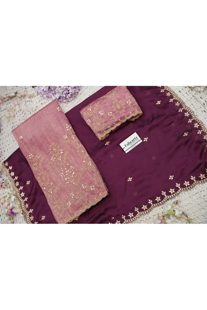 Beautiful South Indian Style Gold Crush Half Saree with Embroidery Blouse and Dupatta for Women | Krisa - Image 66